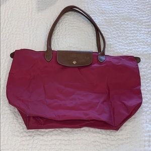 pink longchamp tote